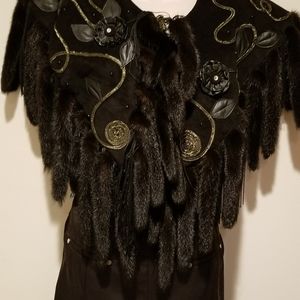 Vintage Reversible Suede and Velvet Cape